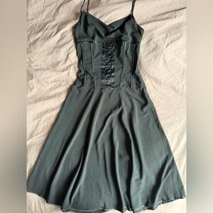 Vintage Black Midi Dress with Boning